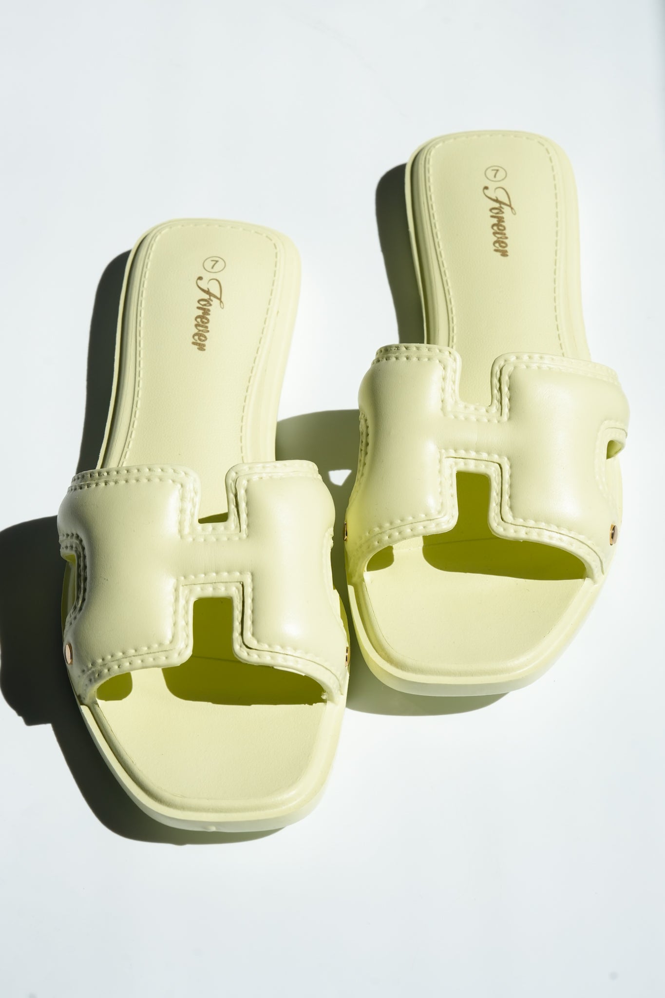 Vegan Leather Cutout Slide Sandal