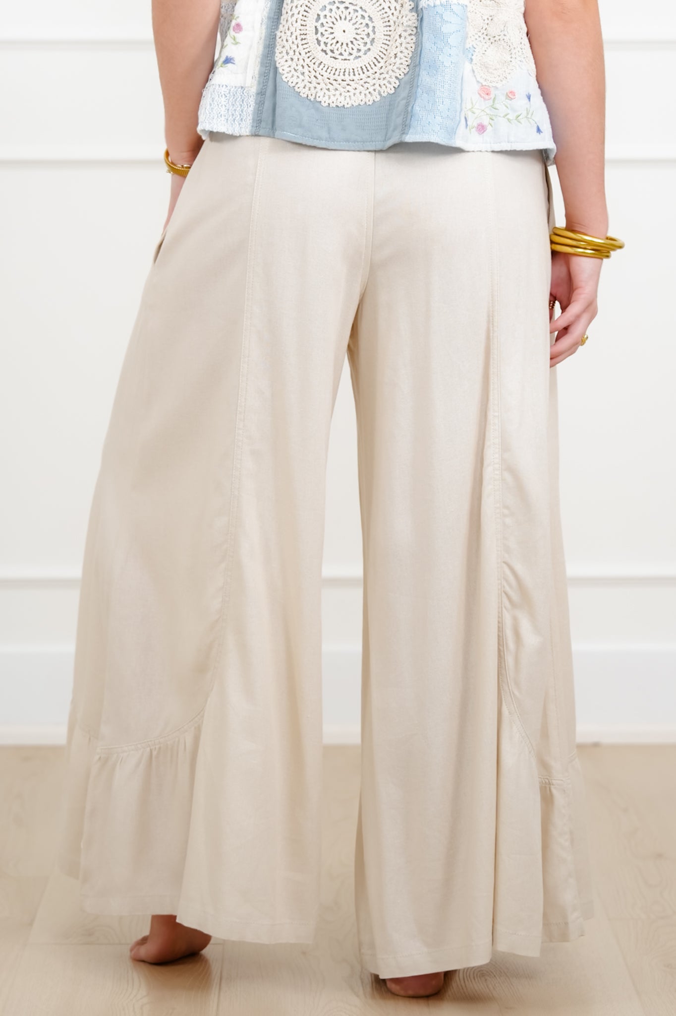 Risen Linen Blend Wide Leg Pull-On Pants