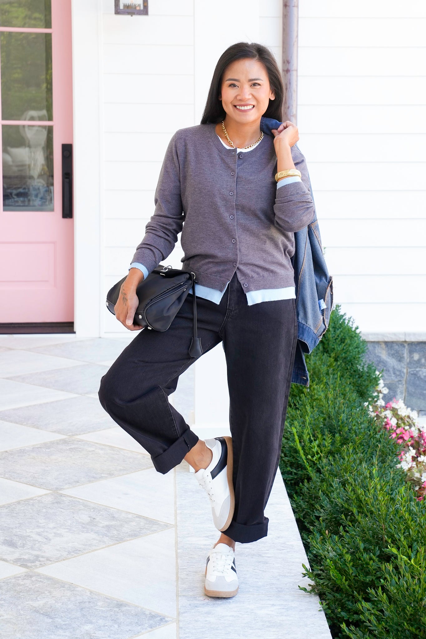 Long Sleeve Button Down Layered Cardigan