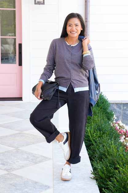 Long Sleeve Button Down Layered Cardigan