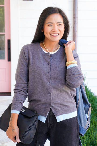 Long Sleeve Button Down Layered Cardigan