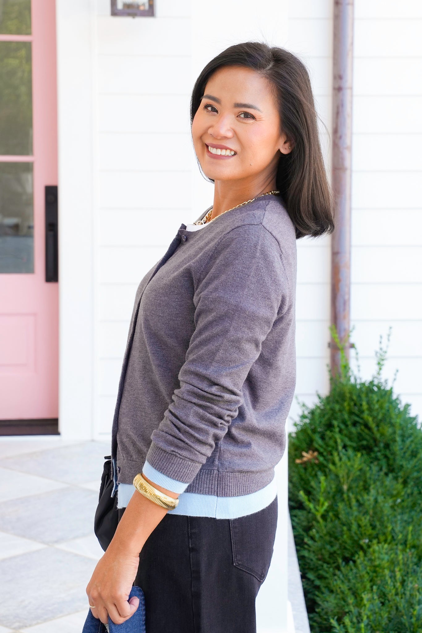 Long Sleeve Button Down Layered Cardigan