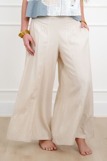 Risen Linen Blend Wide Leg Pull-On Pants