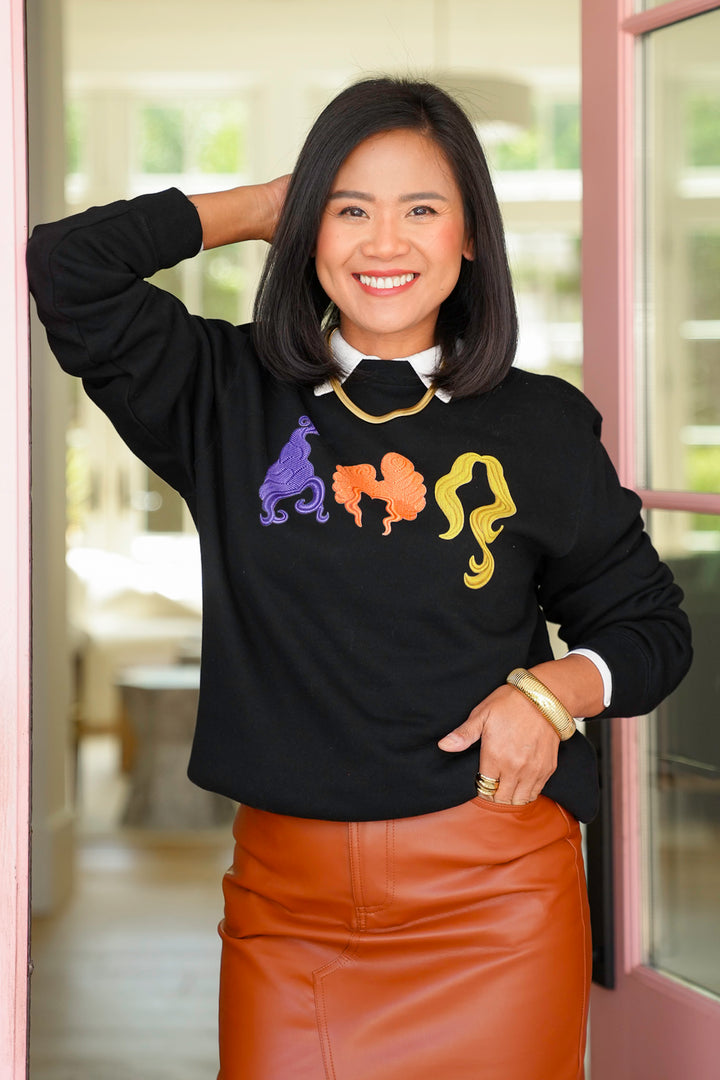 Plus/Reg Long Sleeve Hocus Pocus Witch Hair Graphic Sweatshirt