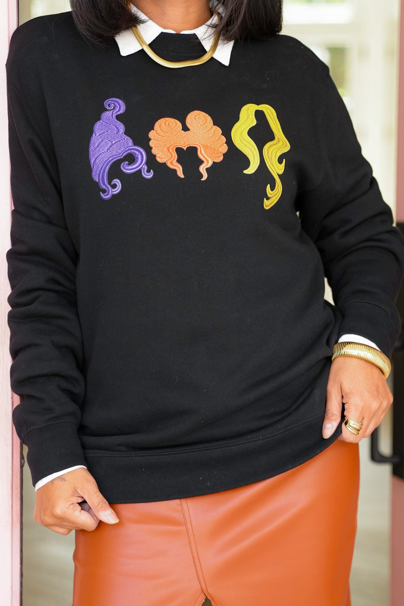 Plus/Reg Long Sleeve Hocus Pocus Witch Hair Graphic Sweatshirt