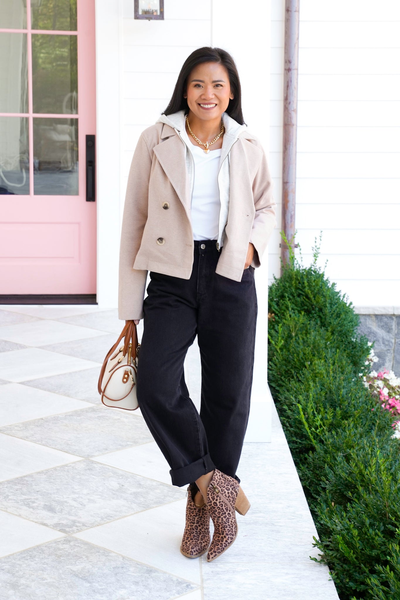 Long Sleeve Double Breasted Layered Jacket