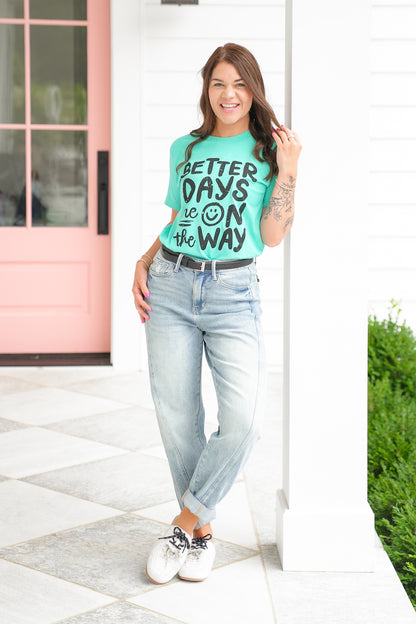 Plus/Reg Short Sleeve "Better Days Are On The Way" Graphic Tee
