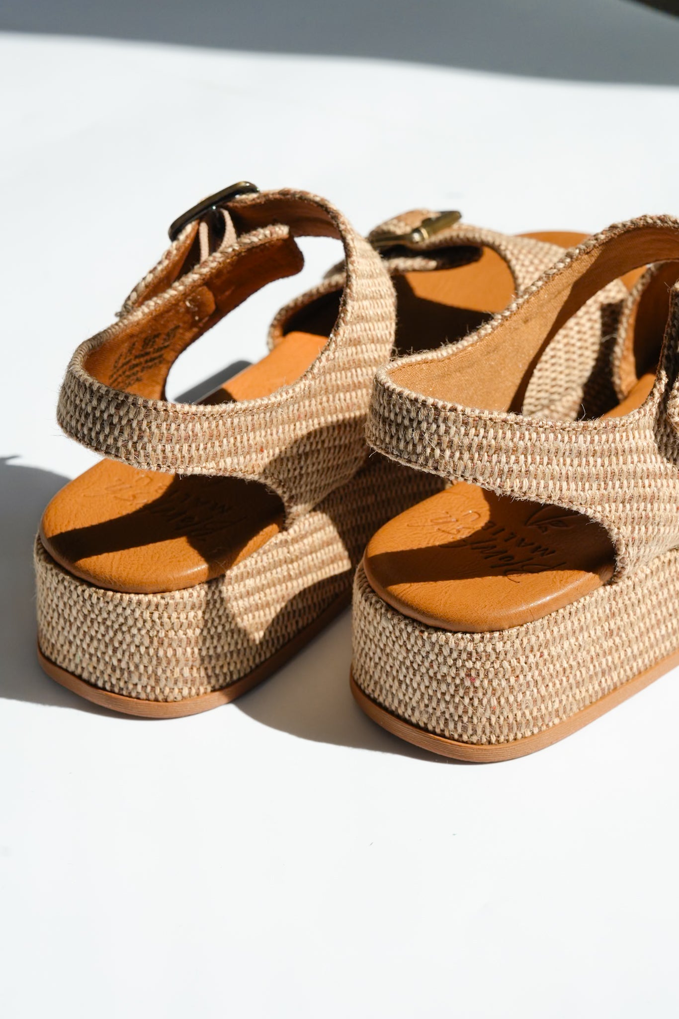Blowfish Woven Raffia Platform Sandal with Dual Buckle Straps