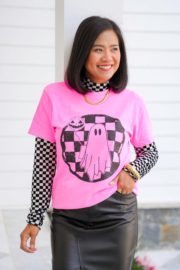 Plus/Reg Short Sleeve Retro Ghost Graphic Tee