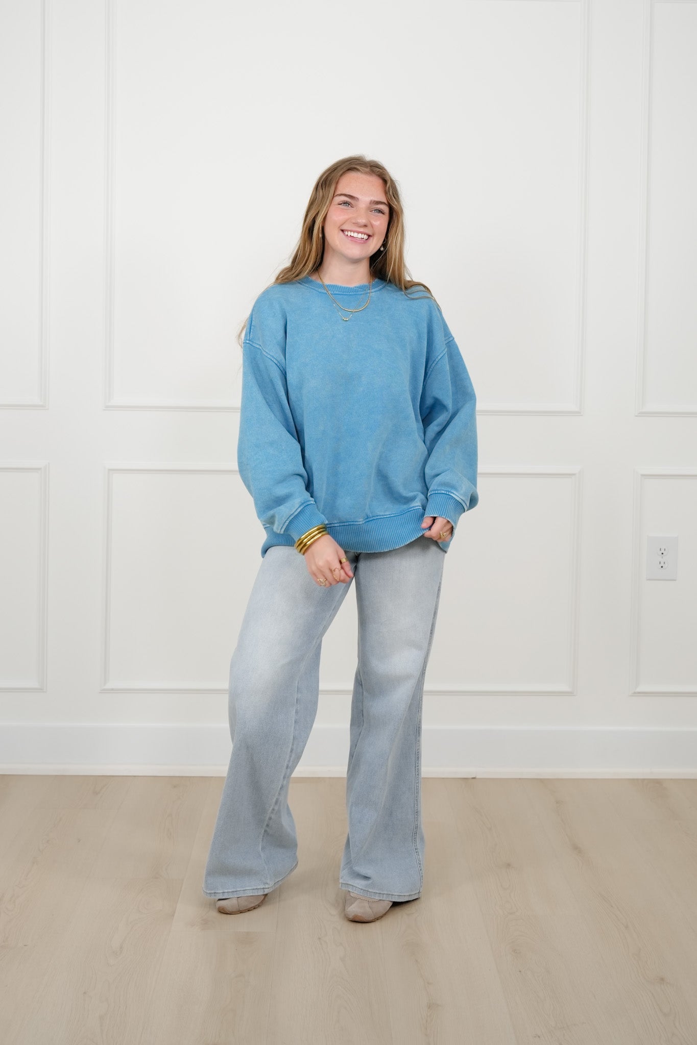 Door Buster! Zenana Acid Wash Oversized Fleece Pullover