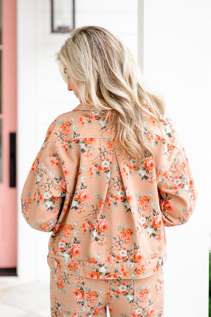 Floral Print Long Sleeve Jacket