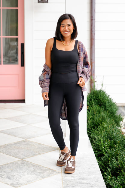 Ribbed Yoga Pants with Key Pocket