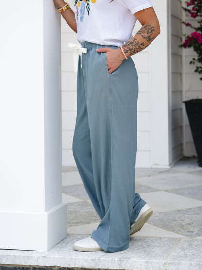 Door Buster! Zenana Drawstring Linen Pants - Freckled Poppy