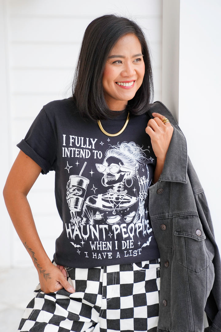 Plus/Reg Short Sleeve "Haunt People" Graphic Tee