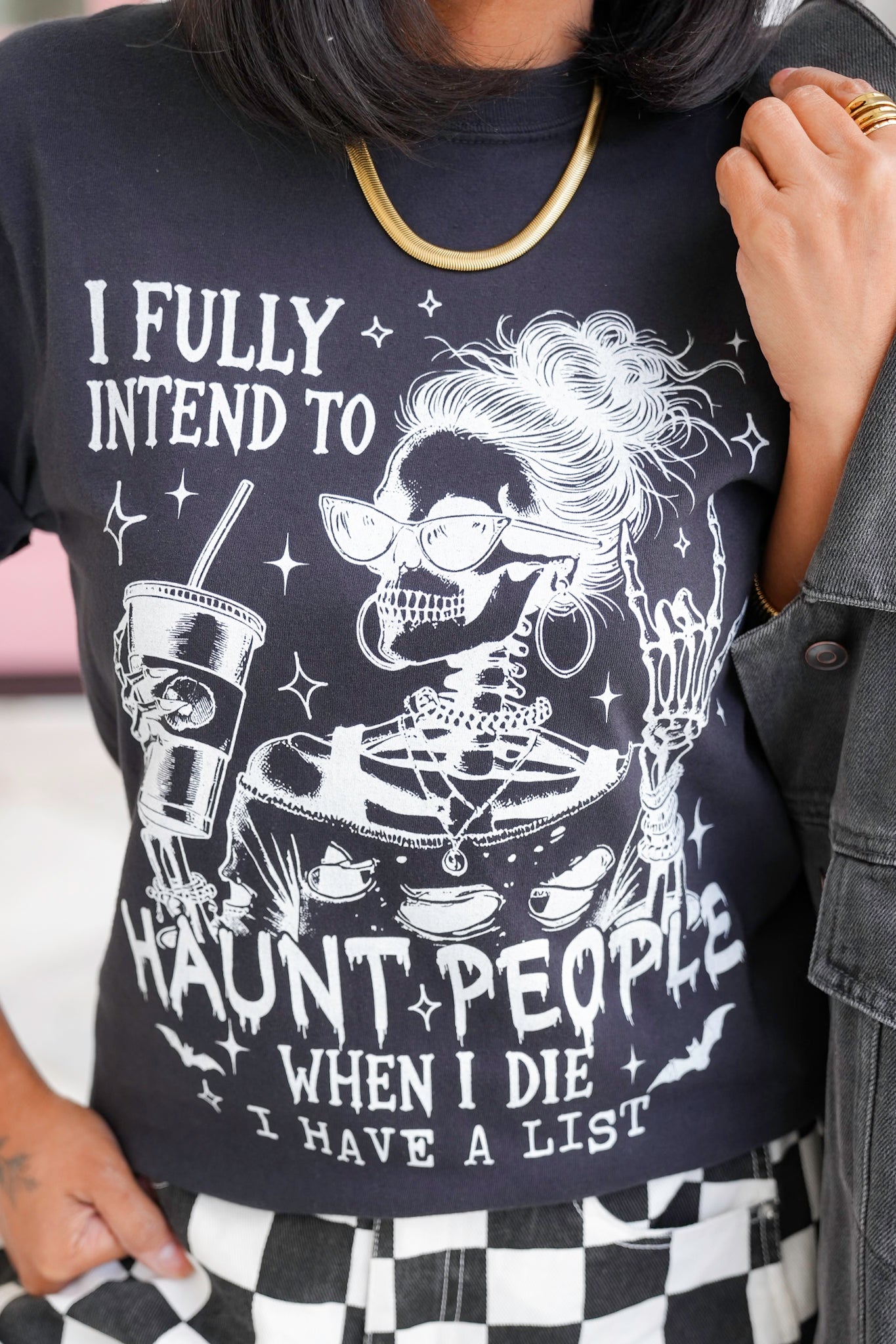 Plus/Reg Short Sleeve "Haunt People" Graphic Tee