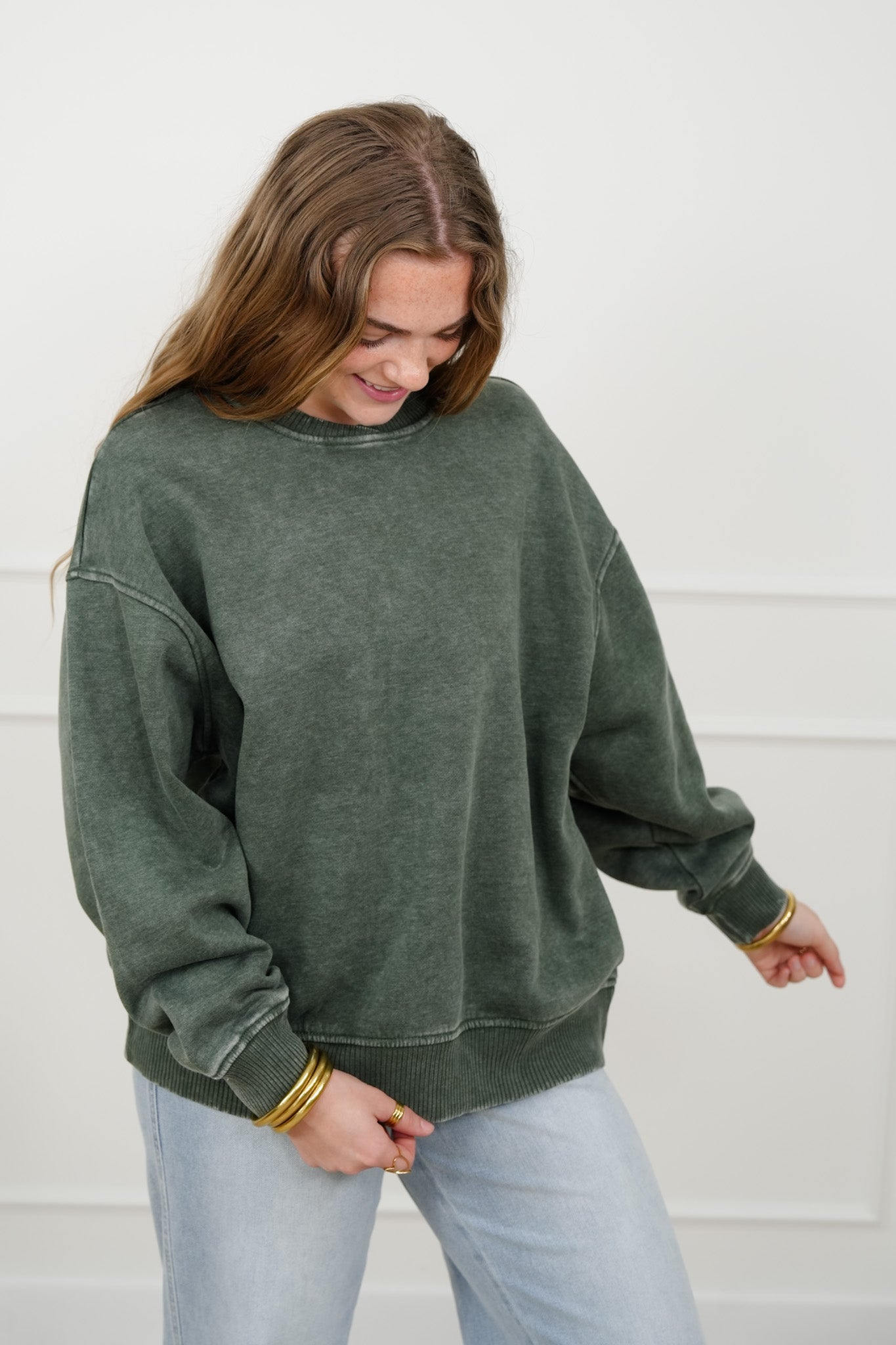Door Buster! Zenana Acid Wash Oversized Fleece Pullover
