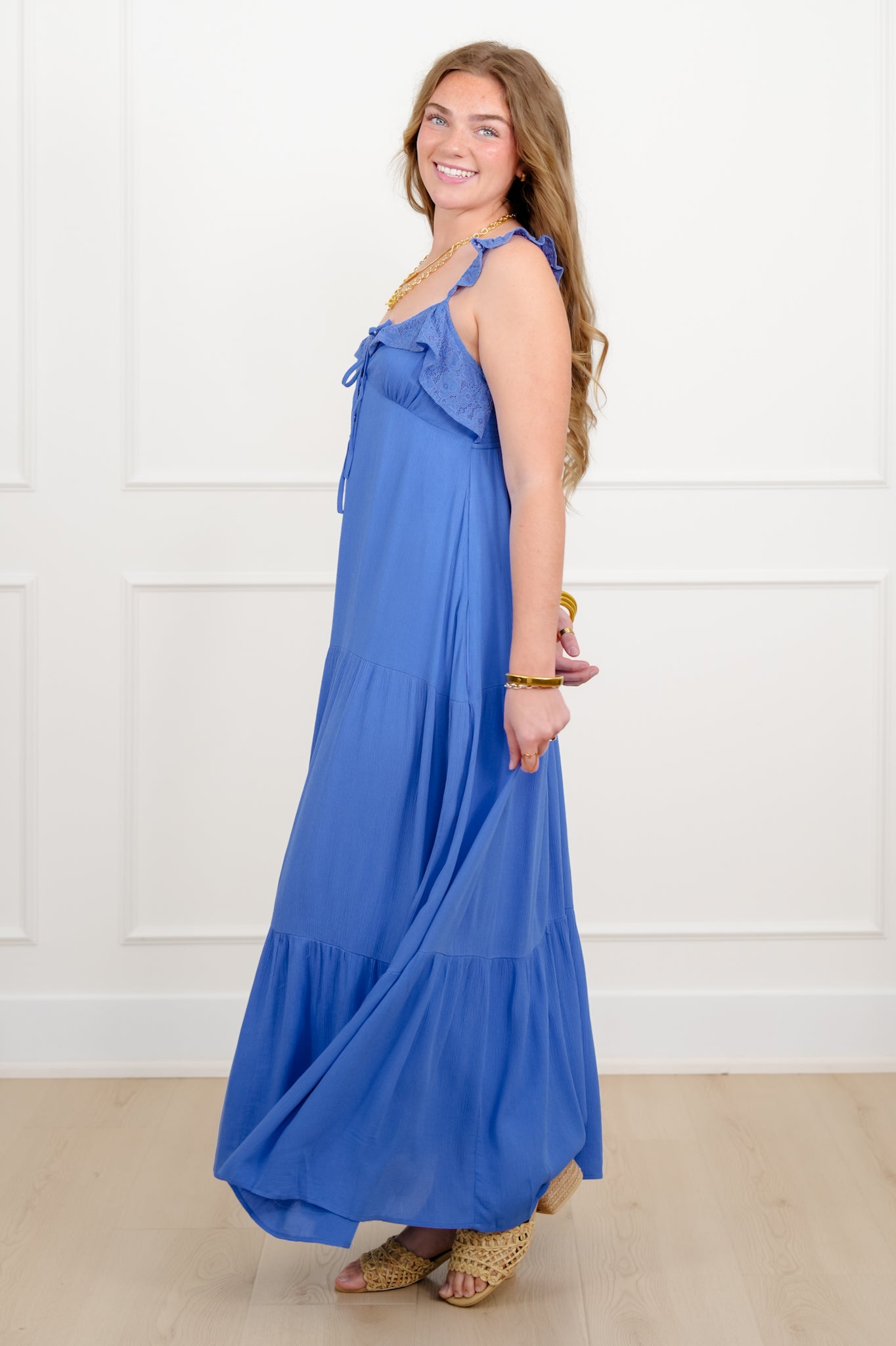 Sleeveless Ruffle Button Up Maxi Dress – Freckled Poppy
