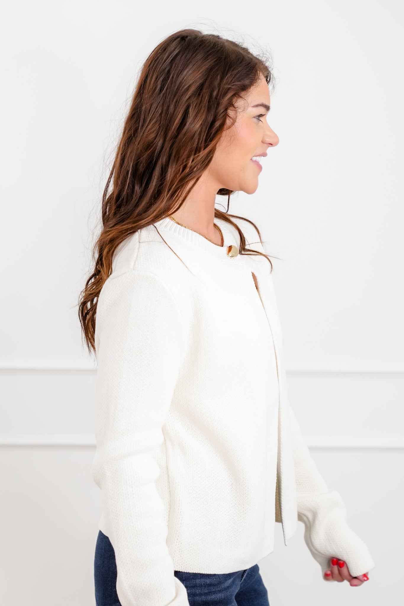 Long Sleeve Single Button Cardigan Sweater