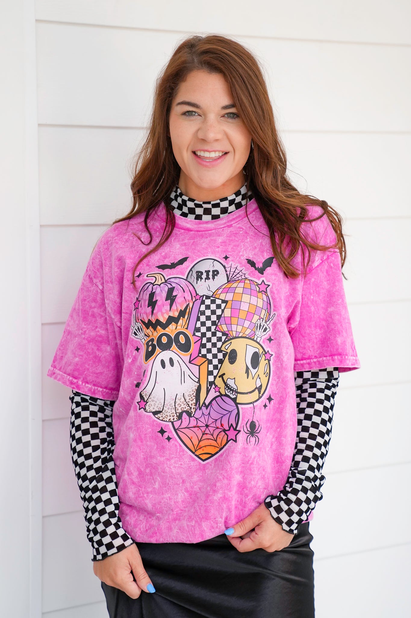 Plus/Reg Short Sleeve Retro Halloween Vibes Graphic Tee