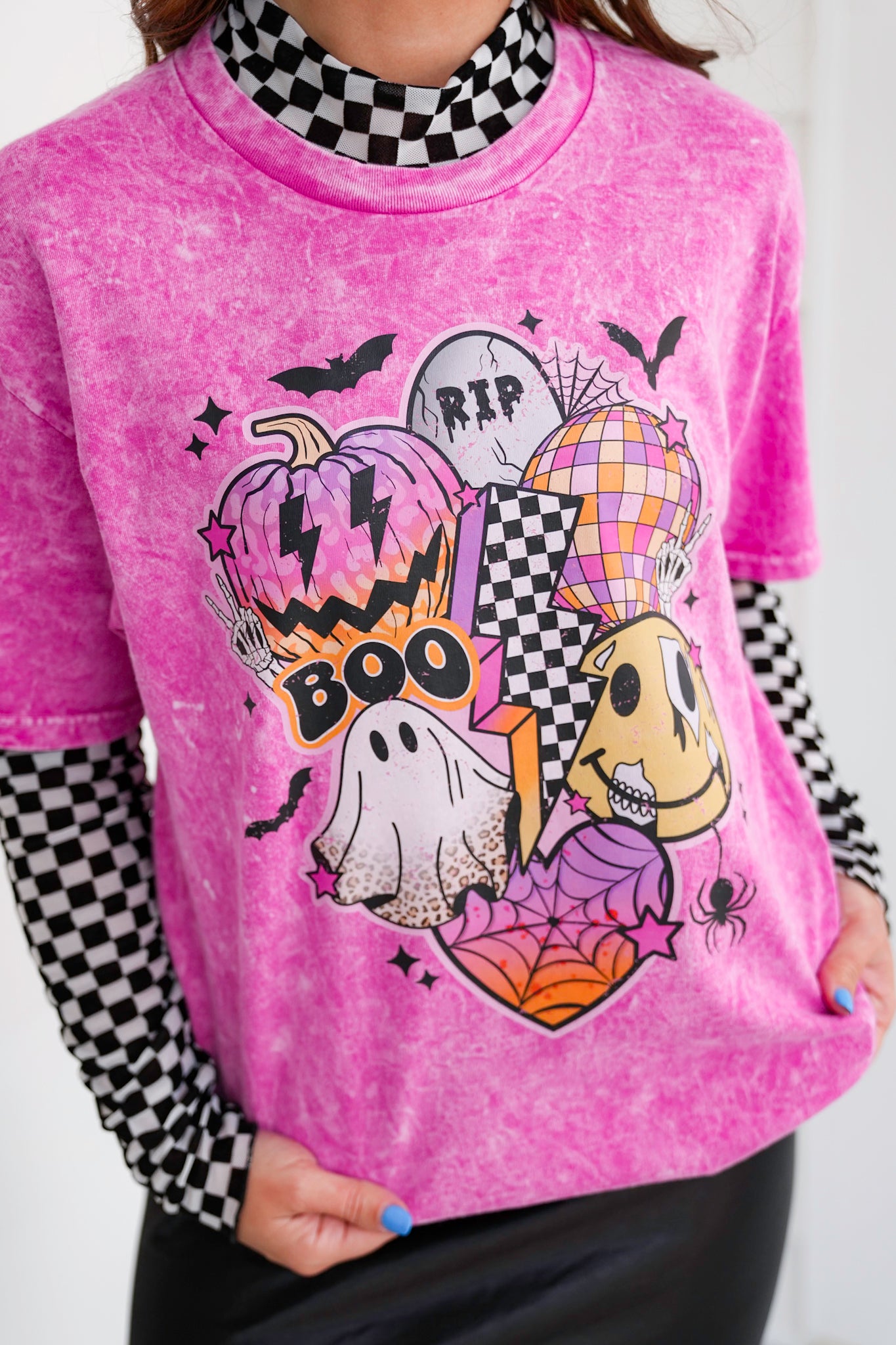 Plus/Reg Short Sleeve Retro Halloween Vibes Graphic Tee