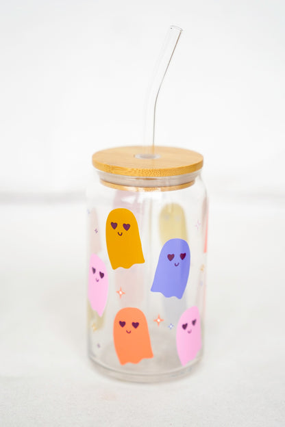 Halloween Can Glass with Lid