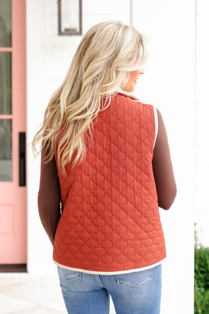 Quilted High Neck Zip-Up Vest