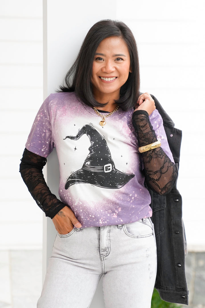 Plus/Reg Short Sleeve "Witch Hat" Graphic Tee