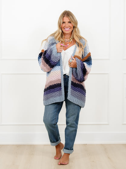 Crochet Long Sleeve Open Front Cardigan