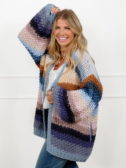 Crochet Long Sleeve Open Front Cardigan
