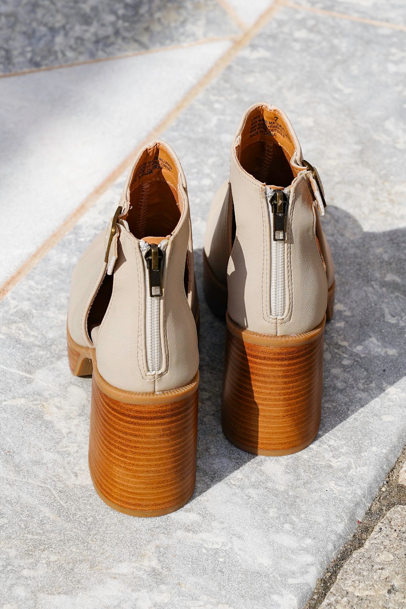 Yellow Box Block Heel Vegan Leather Platform Clog With Back Zipper