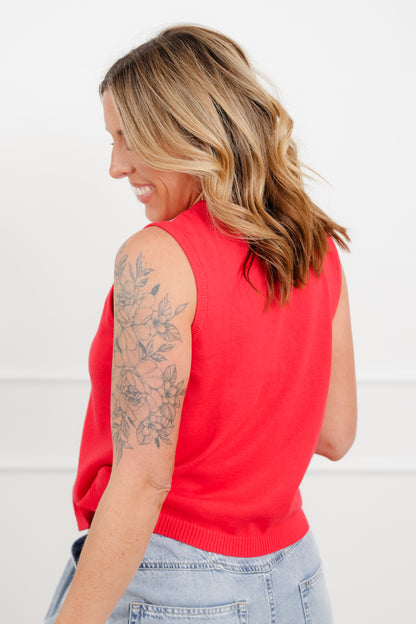 Sleeveless V Neck Button Down Sweater Vest
