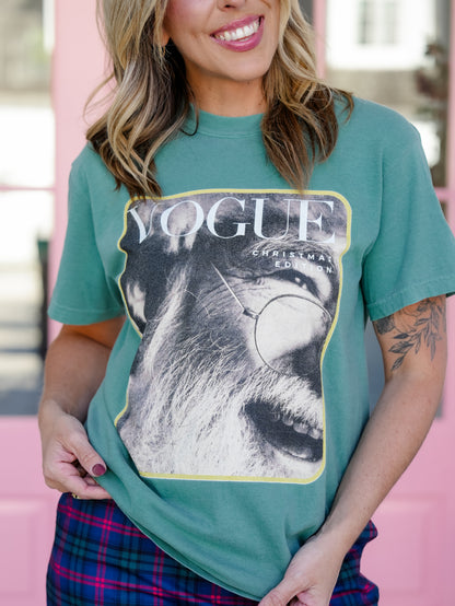 Plus/Reg Vogue Santa Christmas Graphic Tees - Freckled Poppy