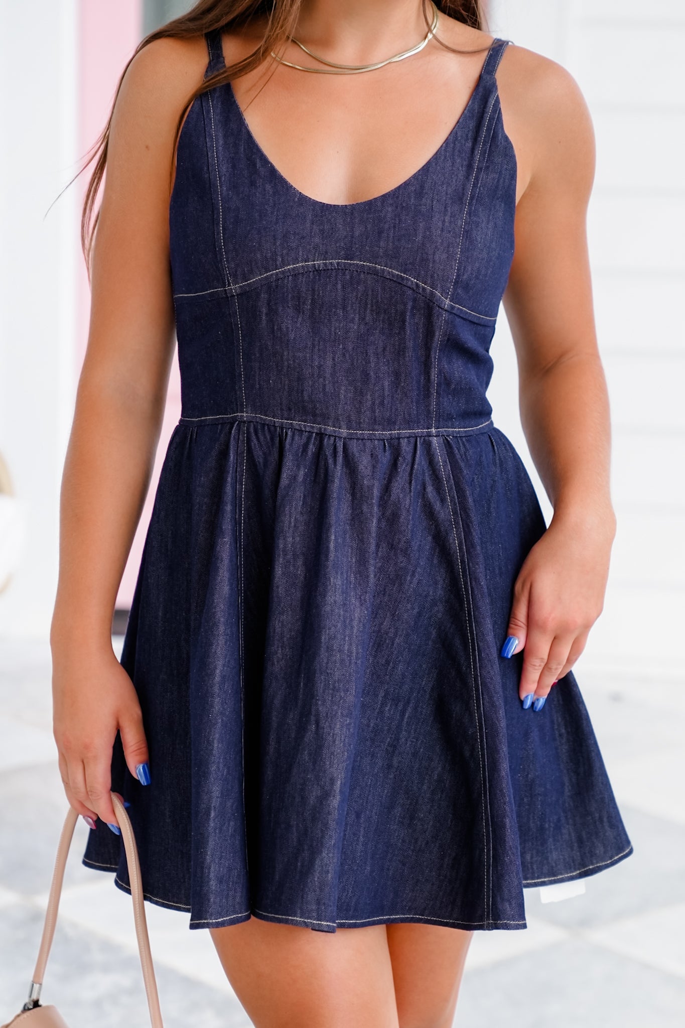 Sleeveless Scoop Neck Flared Mini Dress