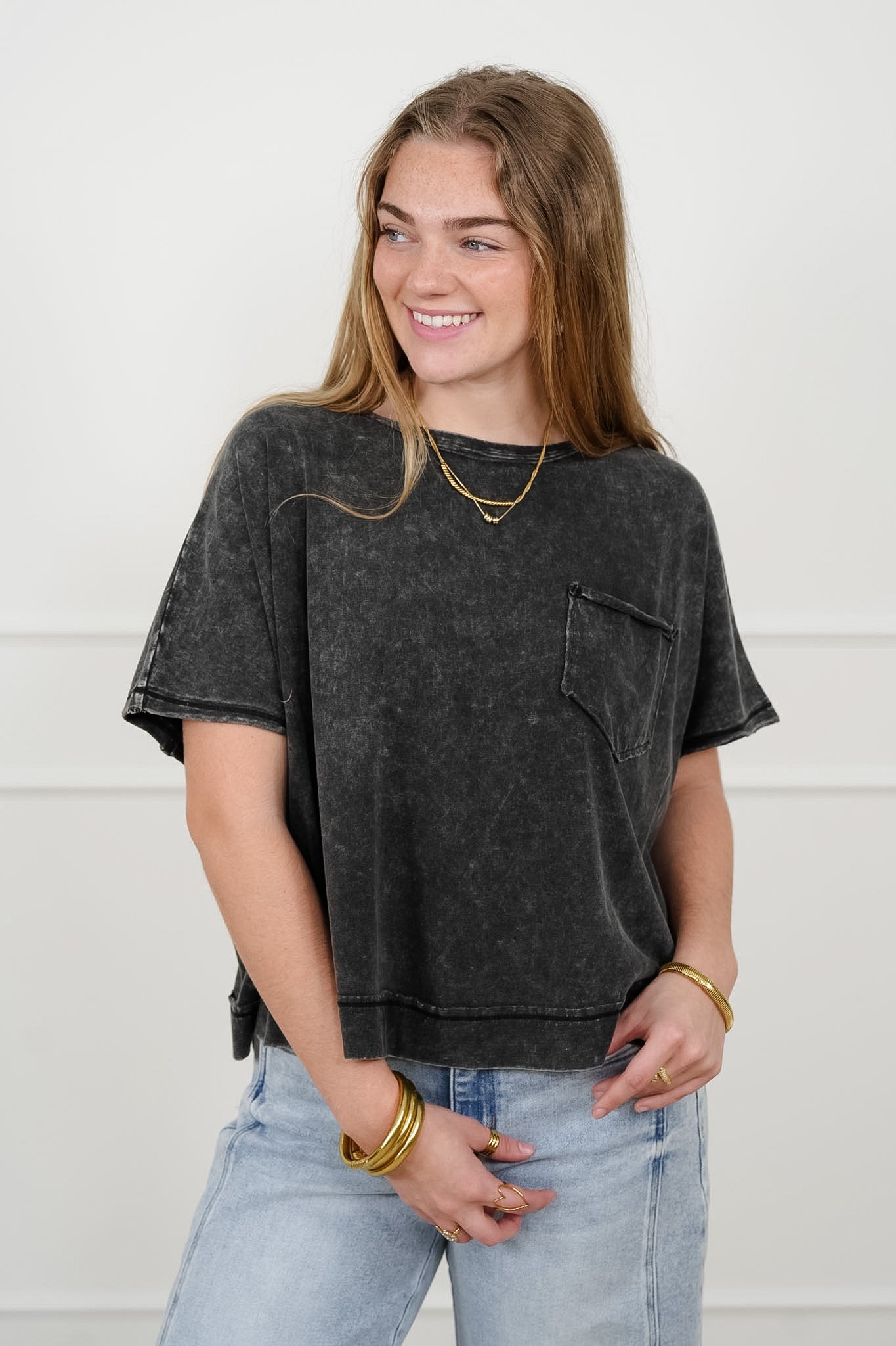 Door Buster! Zenana Acid Washed Oversized Top