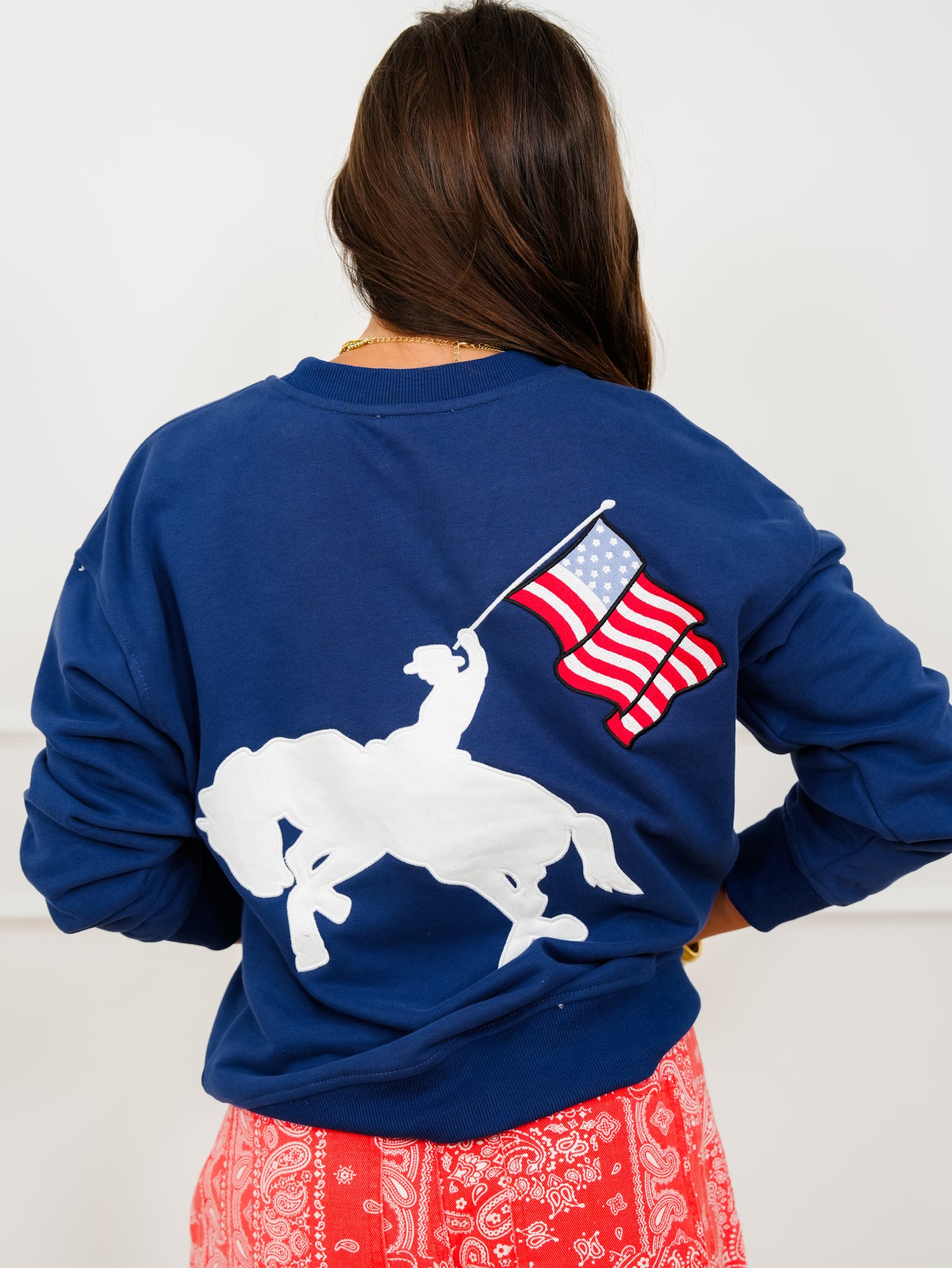 Long Sleeve Crew Neck "Freedom" Top