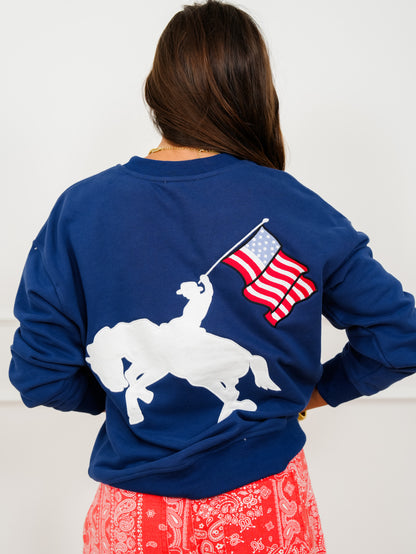 Long Sleeve Crew Neck "Freedom" Top
