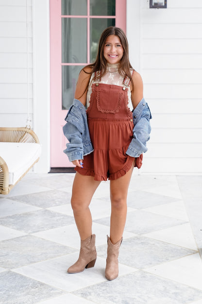 Sleeveless Romper with Lace Detail