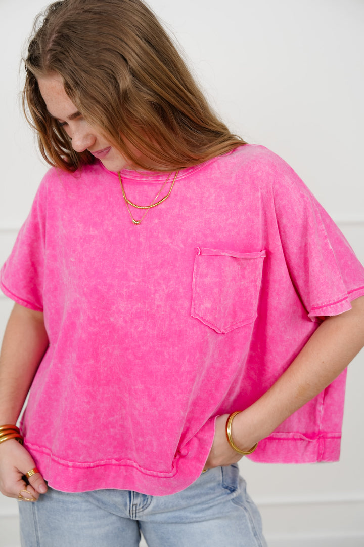 Door Buster! Zenana Acid Washed Oversized Top