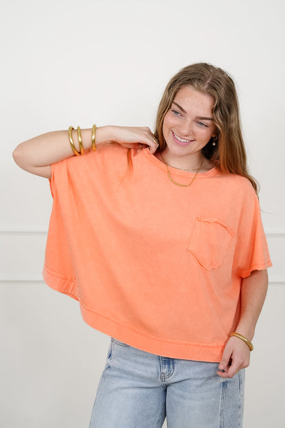 Door Buster! Zenana Acid Washed Oversized Top