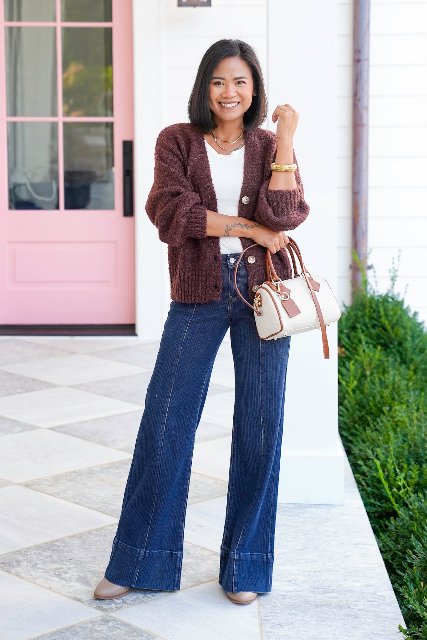 Long Sleeve V Neck Button Down Cardigan