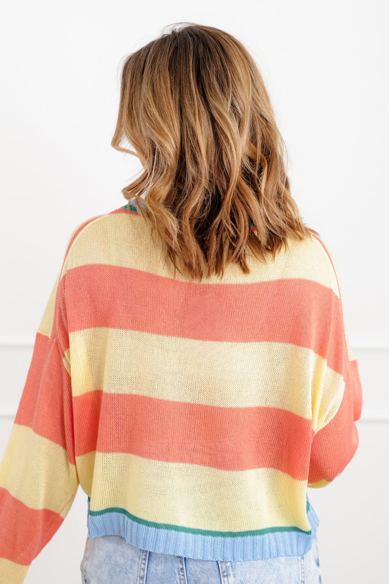 Striped Long Sleeve Round Neck Sweater Top