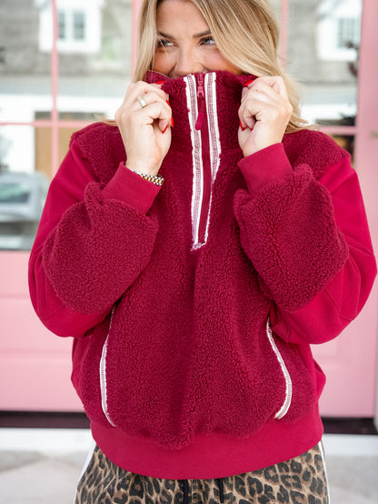 Plus/Reg Fleece Long Sleeve 1/4 Zip Up Jacket