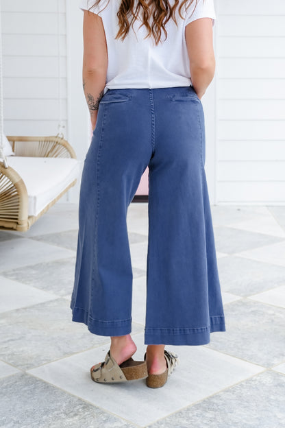Door Buster! Zenana High Rise Cropped Gaucho Denim Pants