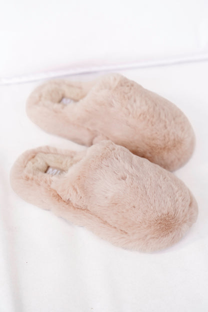 MIA Plush Vegan Fur Slip On Slippers