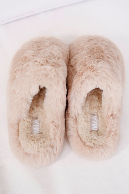 MIA Plush Vegan Fur Slip On Slippers