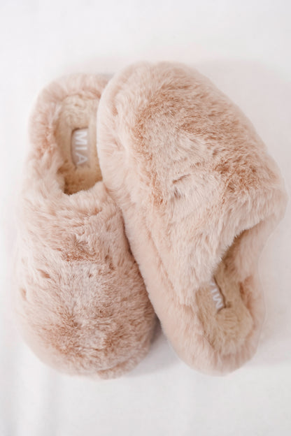 MIA Plush Vegan Fur Slip On Slippers