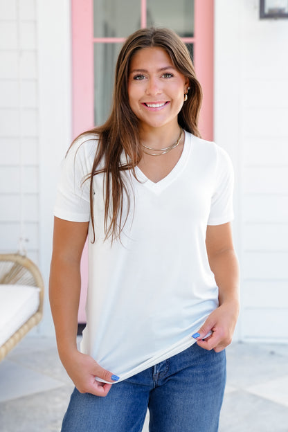 Door Buster! Zenana Short Sleeve V-Neck Top