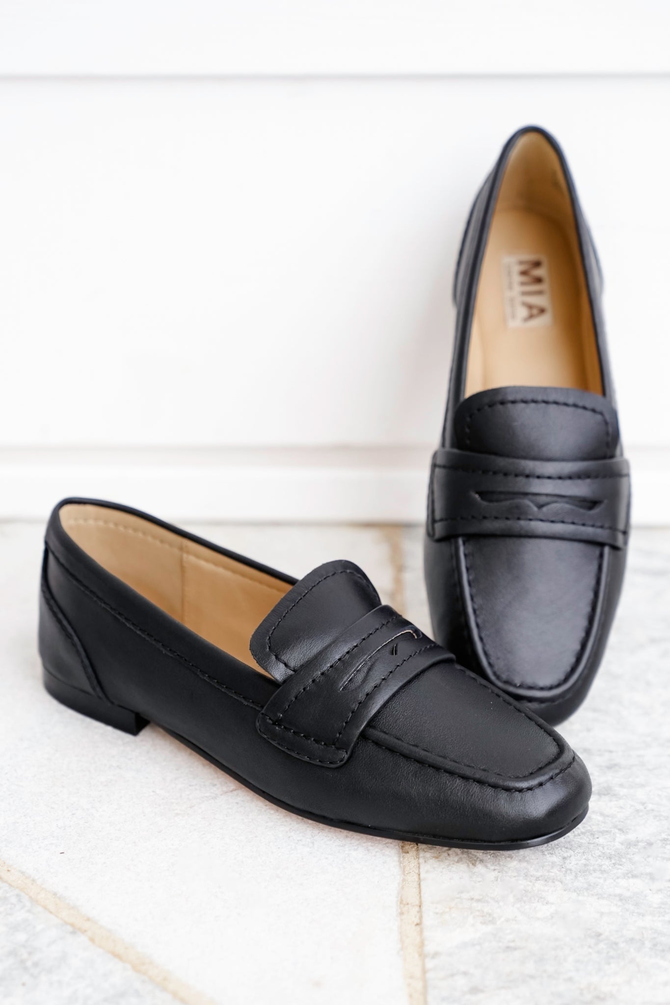 MIA Vegan Leather Slip On Loafers