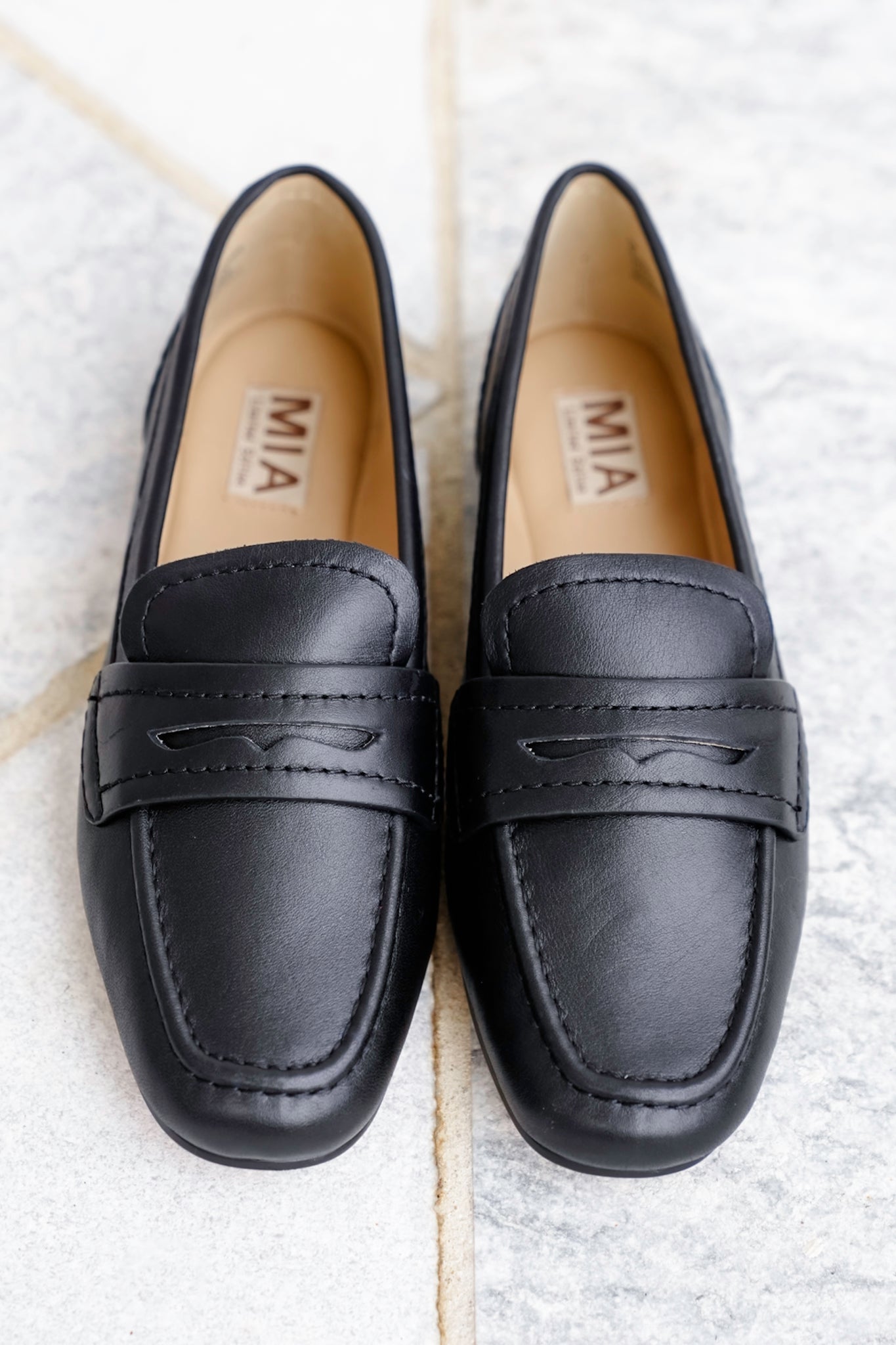 MIA Vegan Leather Slip On Loafers