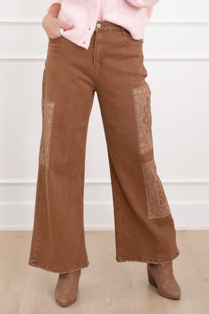 Bandana Print High Waist Jeans